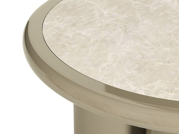 Vente-unique - Marmor- och MDF-soffbord - Beige och lackerat taupe - DIRAMA