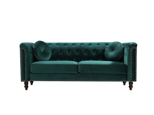 Vente-unique - 3-sits och 2-sits soffor i sammet - Smaragdgrön - TURNER