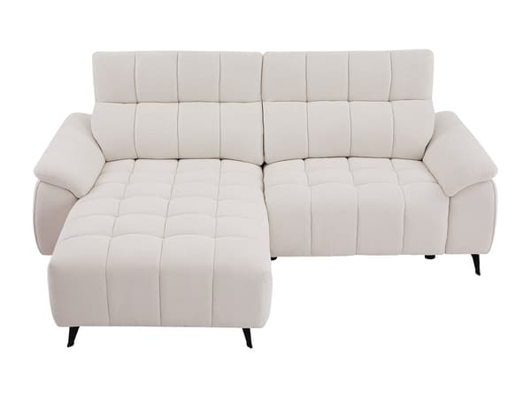 Vente-unique - Vänstervänd elektrisk soffhörn med reclinerfunktion i texturerad beige tyg CELTIMO