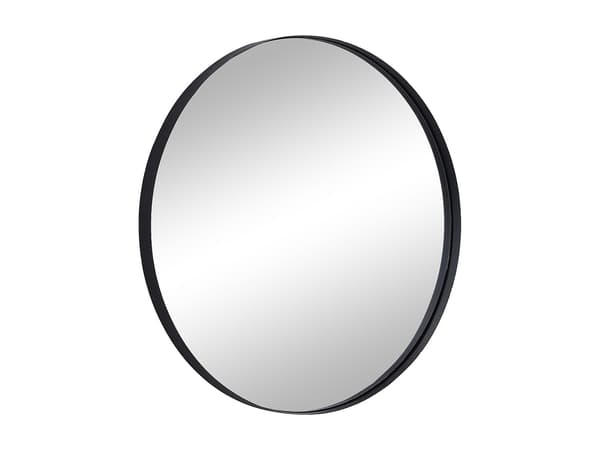 Vente-unique - Rund väggspegel i metall - D.80 cm - Svart - JAFFREL