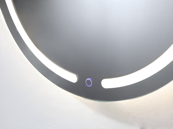 Vente-unique - Rund LED-upplyst badrumsspegel NEREA - D. 60 cm