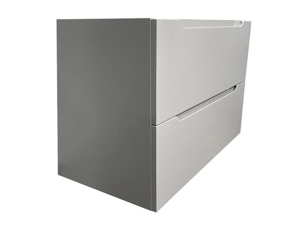 Vente-unique - Vägghängt tvättställsskåp - Grå - 80 cm - STEFANIE