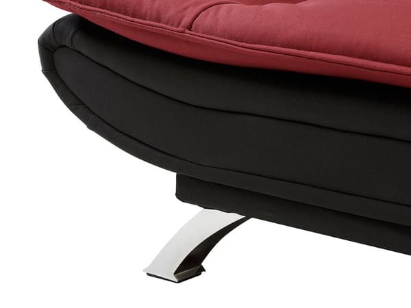 Vente-unique - Bäddsoffa clic-clac i rött och svart tyg DEMIDO