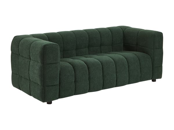 Vente-unique - 2-sits soffa i grönt bouclé-tyg LERICI
