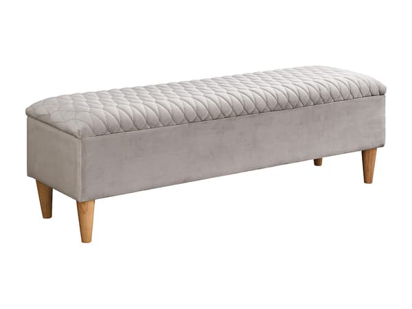 Vente-unique - Förvaringssittpall - Sammetsmaterial - Beige - DANIELE