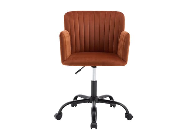 Vente-unique - Kontorsstol - Sammet - Terracotta - Justerbar höjd - TOARA