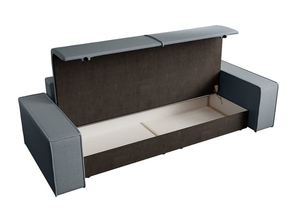 Vente-unique - AMELIA 4-sits  bäddsoffa i blå texturerad tyg