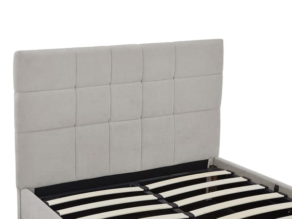 Vente-unique - Sängram med förvaring 140 x 190 cm - Tyg - Grå - HOPEYA