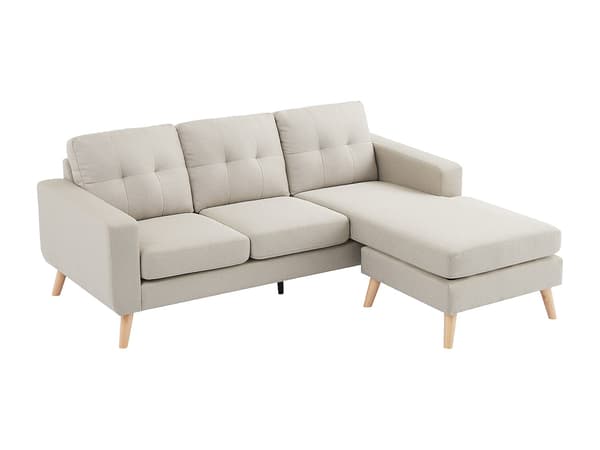 Vente-unique - Vändbar hörnsoffa i beige tyg BARTOLOME