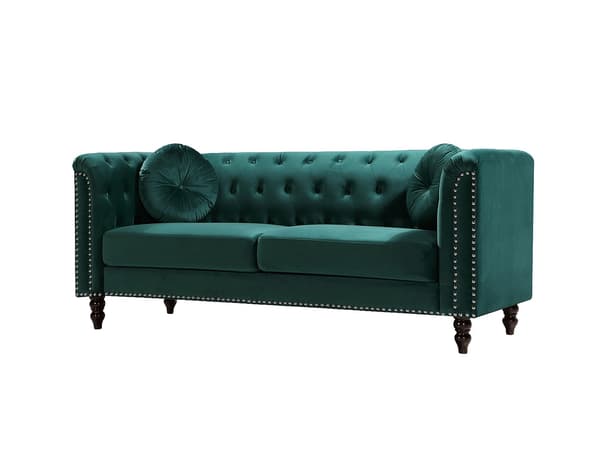 Vente-unique - 3-sits och 2-sits soffor i sammet - Smaragdgrön - TURNER