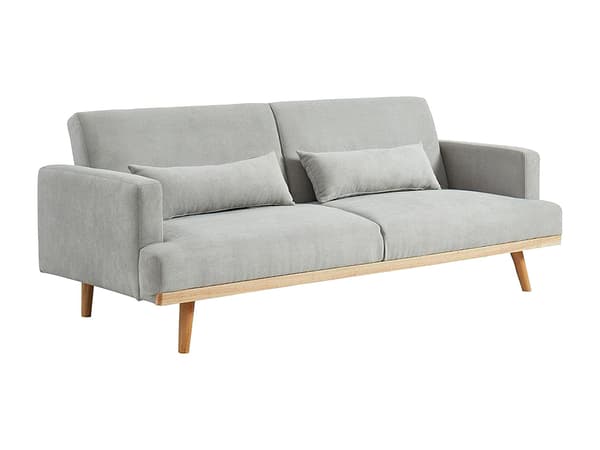 Vente-unique - ESME 3-sits klick-klack bäddsoffa i tyg - Ljusgrå