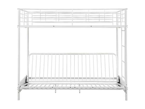 Vente-unique - Loftsäng 90 x 190 cm - Med bäddsoffa - Metall - Vit - MODULO V