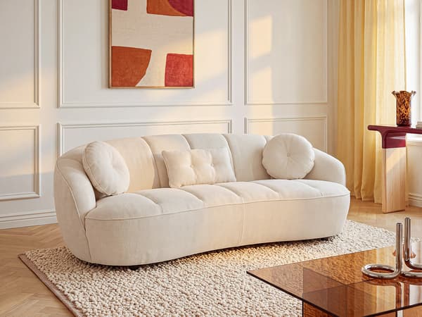 Vente-unique - Soffa 3 platser i texturerat tyg - Bruten vit RALIBO
