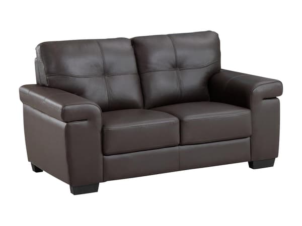 Vente-unique - 3-sits och 2-sits lädersoffor HAZEL - Brun