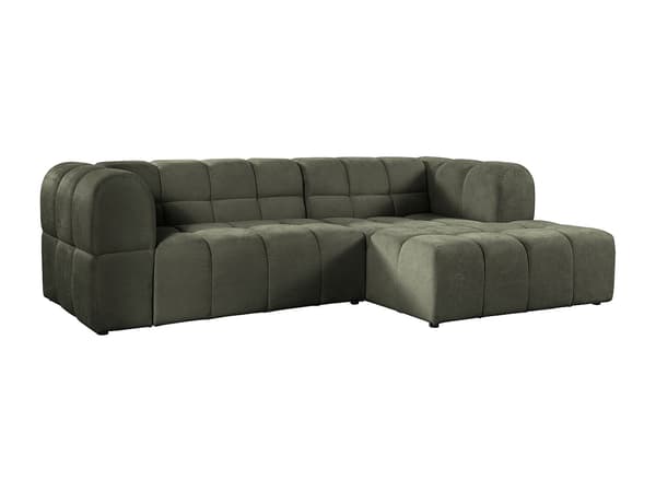 Vente-unique - Höger hörn-soffa i khaki texturerat tyg RIMALO