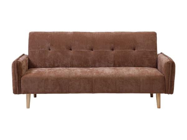 Vente-unique - 3-sits bäddsoffa click-clack i brunt tyg SONIATA