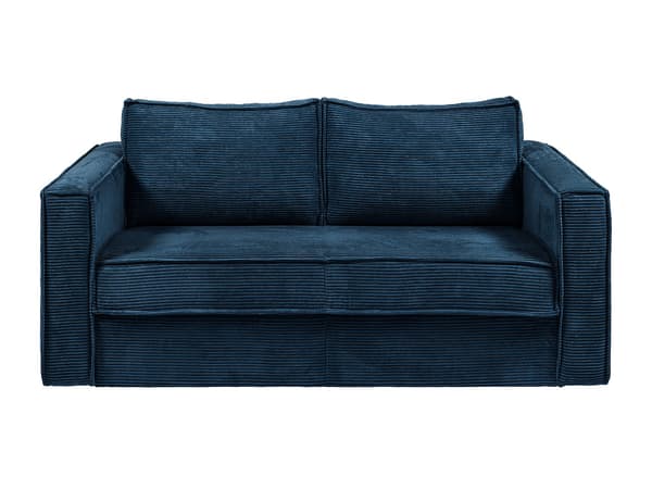 Vente-unique - LORETO 3-sits express bäddsoffa i midnattsblå manchester - 140 cm sovyta - 14 cm madrass