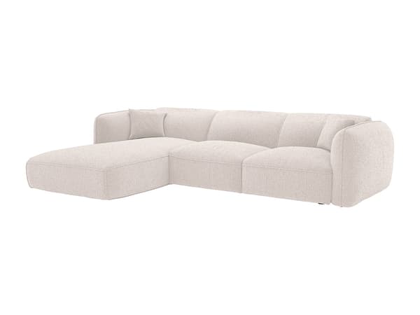 Vente-unique - Beige Vänstervändvänd tygsoffa CAMILIO från Maison Céphy