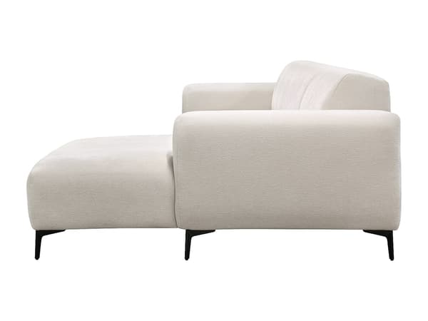 Vente-unique - Högervänd hörnsoffa i texturerat beige tyg SAPIGO
