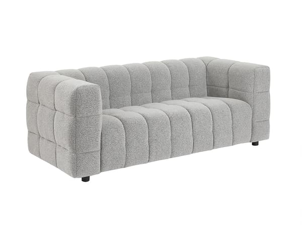 Vente-unique - 2-sits soffa i ljusgrått boucletyg LERICI