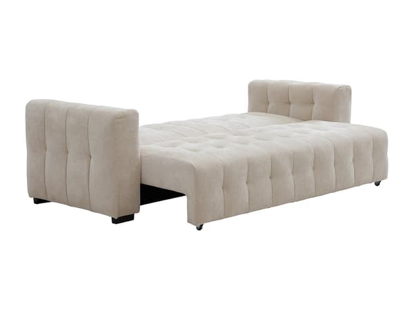 Vente-unique - 3-sits bäddsoffa i beige texturerat tyg PANILO