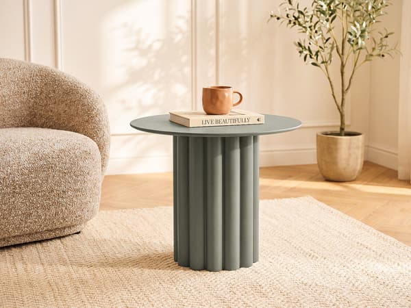 Vente-unique - Sidobord i metall - Kaki - WODOLI