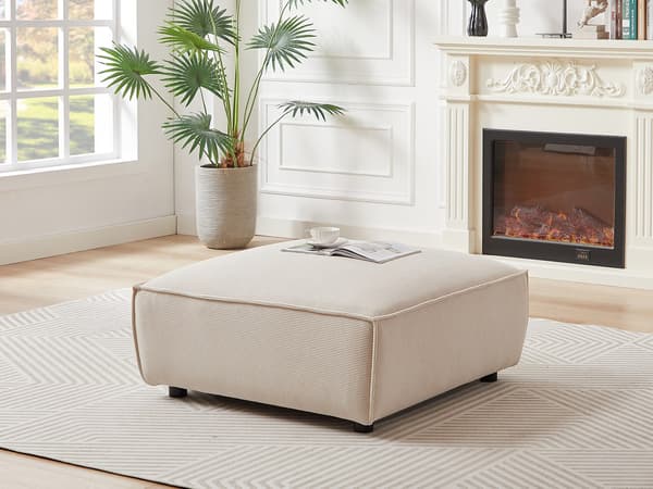 Vente-unique - Beige sittpuff i manchester BORORE av Pascal Morabito