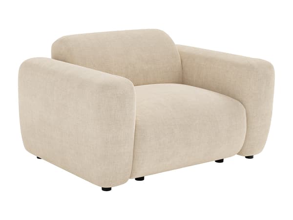Vente-unique - Fåtölj i beige tyg POGNI från Maison Céphy