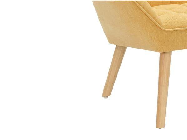 Vente-unique - Senapsgul tygfåtölj CASERTA