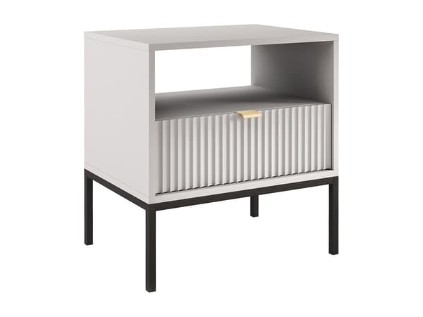 Vente-unique - Sängbord med 1 låda och 1 hylla - Grå - LIOUBA