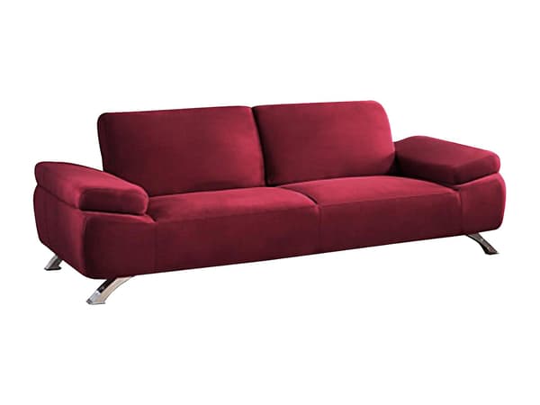 Vente-unique - Soffa 3 platser i mikrofiber - Röd POLKA