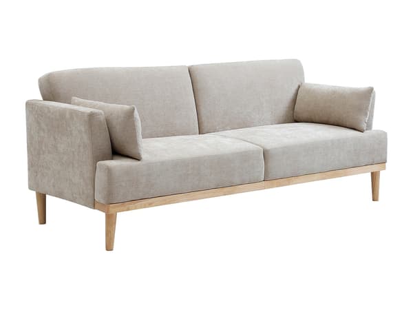 Vente-unique - 3-sits bäddsoffa click-clack i beige tyg AMBRILO