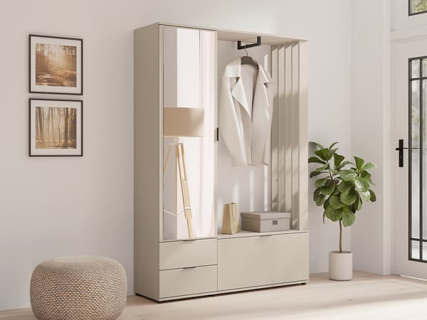 Vente-unique - Hallmöbel med förvaring och klädstång - Beige - CEDRELA