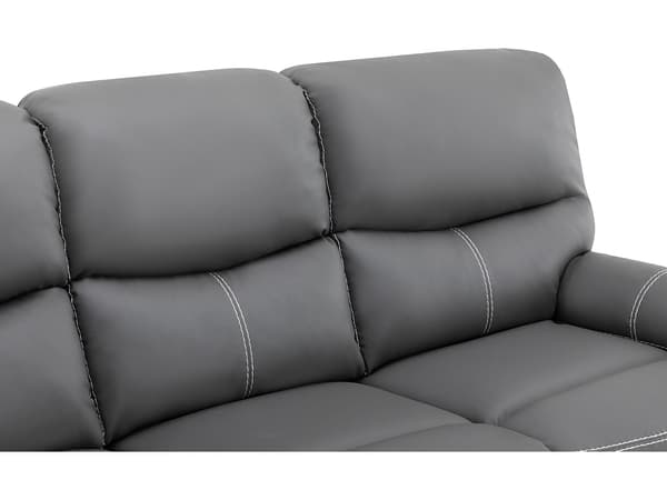Vente-unique - 3-sits reclinersoffa grått konstläder CANBY