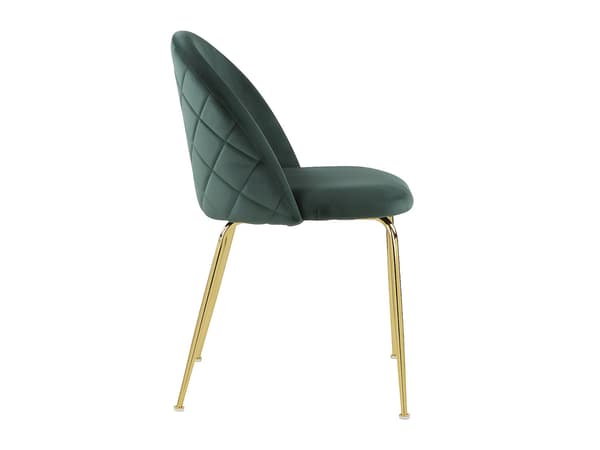 Vente-unique - Set med 6 stolar - Sammet och guldfärgat rostfritt stål - Grön - MELBOURNE