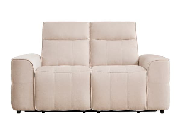 Vente-unique - Tvåsits elektrisk reclinersoffa i beige chenilletyg SCAMOCO