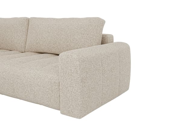 Vente-unique - Vänstervänd hörnsoffa i beige melerad tyg LORIONA