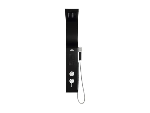 Vente-unique - Hydromasserande duschpelare - svart - 20*132 cm - KOURBEA