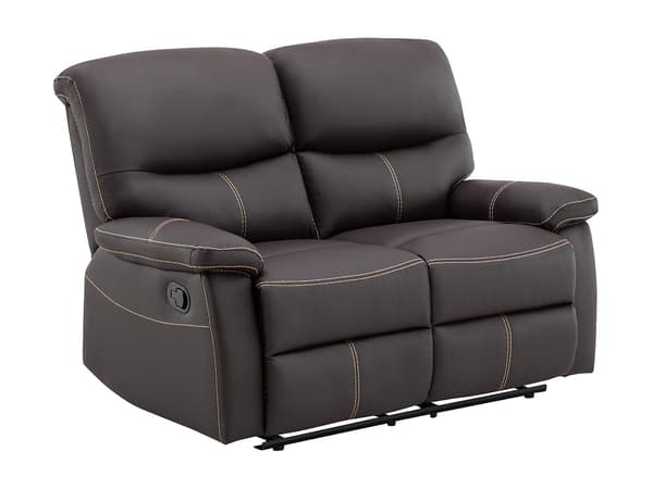 Vente-unique - 2-sits reclinersoffa i brun läderimitation CANBY