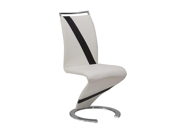 Vente-unique - Set med 2 TWIZY-stolar - Vit & svart kunstläder