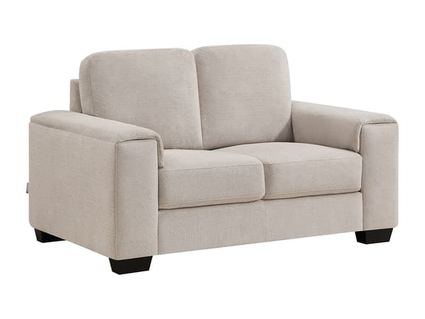 Vente-unique - 2-sits soffa i beige strukturerat tyg EMBAPO