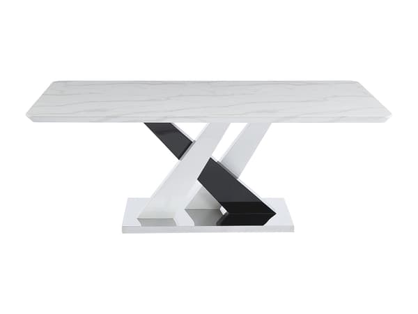 Vente-unique - EVAELA bord och 4 OLLUA stolar - Vitt och svart