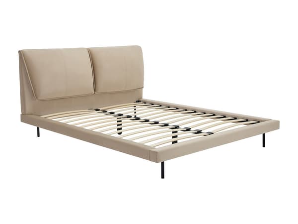 Vente-unique - Säng 140 x 190 cm - Sammet - Taupe - IBEDIA