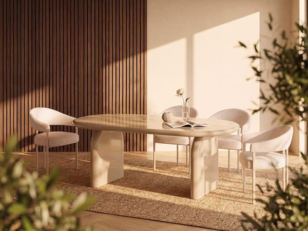 Vente-unique - Matbord för 8 personer i MDF - Blank beige - FELYRIA