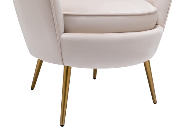 Vente-unique - LALEA snäckformad fåtölj i beige sammet