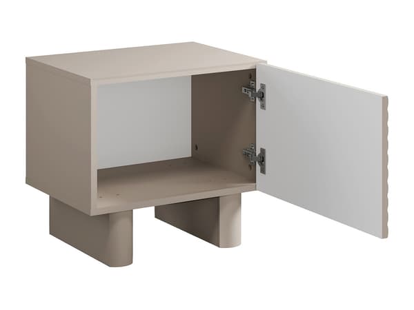 Vente-unique - Set med 2 sängbord med 1 dörr - MDF - Beige - LUDIMA