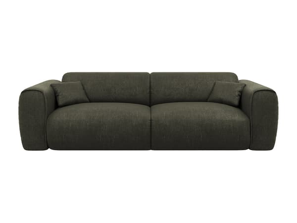 Vente-unique - 4-sitsig bäddsoffa express i texturerat kakigrönt tyg POGNIA