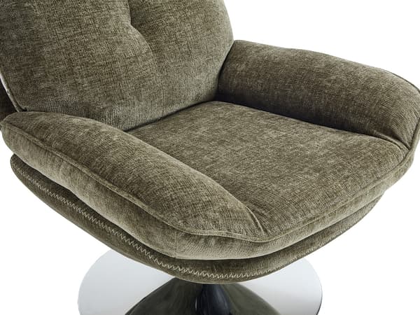 Vente-unique - Snurrfåtölj i grönt texturerat tyg ILMACA