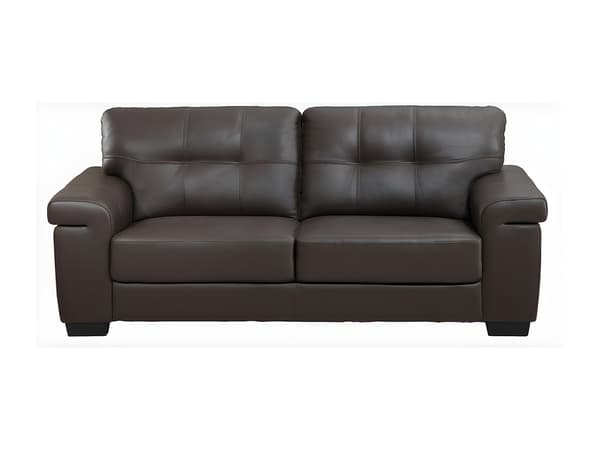 Vente-unique - 3-sits och 2-sits lädersoffor HAZEL - Brun