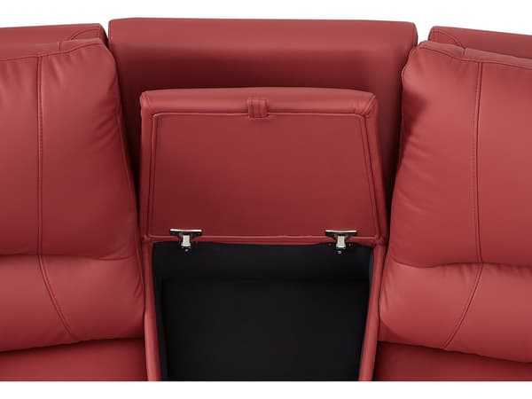 Vente-unique - 2-sits reclinersoffa i läder - Röd - AROMA